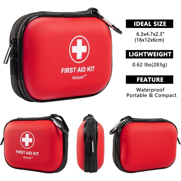 Mini - 120 Piece Small Waterproof Hard Shell Medical Kit for Car, Home, Office, - Picture 2 of 9